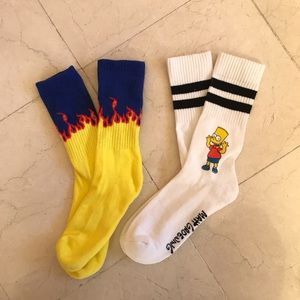 Flames x Bart Simpson socks